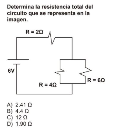 Determina La Resistencia Total Del Circuito Que Se Representa En La