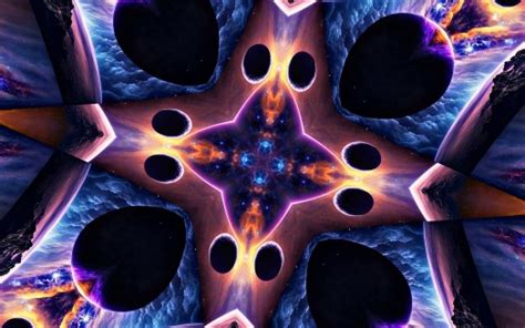 Blue Purple Pink Kaleidoscope Shapes Glow Space Abstraction Hd Abstract