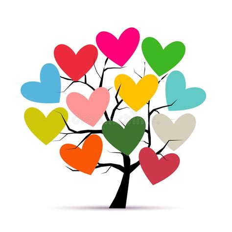 Arbre D Amour Avec Des Coeurs Pour Votre Conception Illustration De