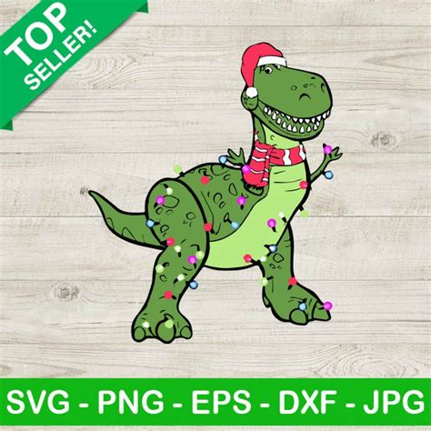 T Rex Toy Story Christmas Svg T Rex Toy Story Svg Merry Christmas Svg