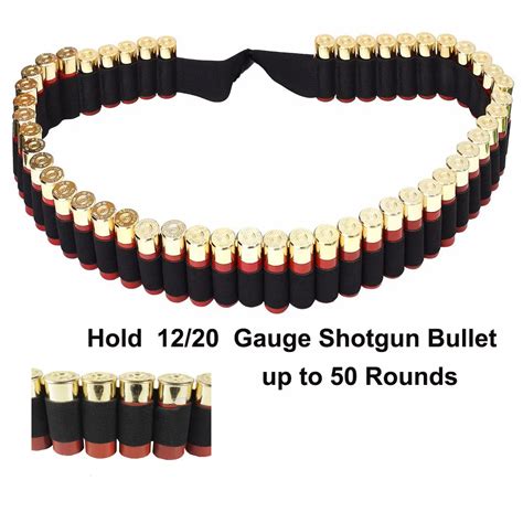 50round Shells 12 20gauge Ga Shotgun Bandolier Ammo Holder Hunting Tactical Bk Holsters Belts