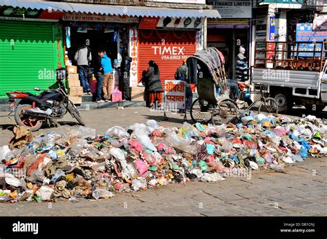 Street Scene Pollution Kathmandu Nepal Stock Photo Alamy