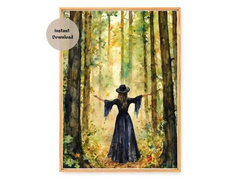 Forest Bathing Hd Altar Print Download Only Witchy Watercolour Art