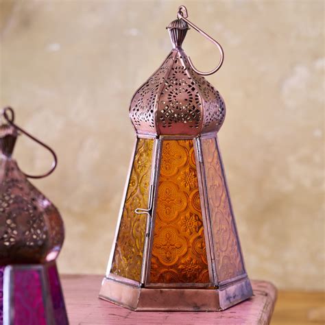 Glass Lantern Moroccan Style Handmade Glass Candle Holder Etsy