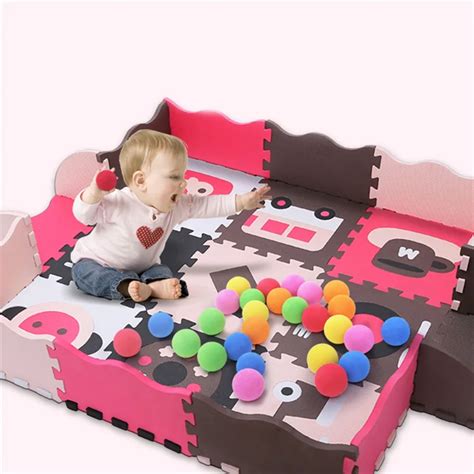 122*122CM Assembled Baby Cartoon Crawling Mat Soft Foam Baby Play Mat Fence Game Pad Children ...