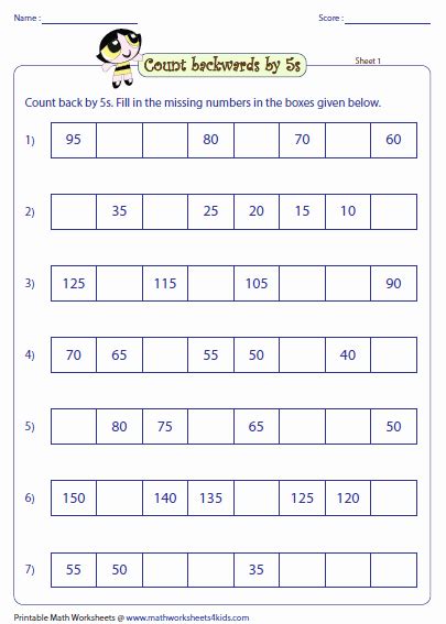 50 Count By 5s Worksheet