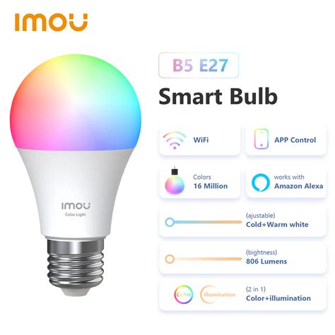 Imou B Smart Light Bulb Control Lamp E Base Dimmable Light Led Lamp