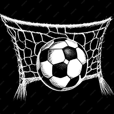 Premium Vector Soccer Football Ball In Goal Net