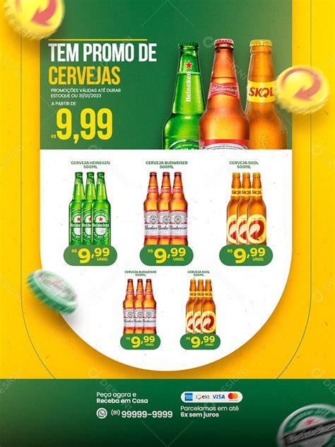 Encarte De Cervejaria Tem Promo De Cervejas Social Media Psd Editável