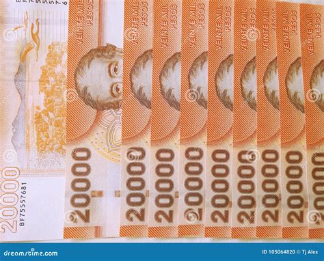 Chilean Twenty Thousand Peso Currency Bank Note Stock Photo Image Of