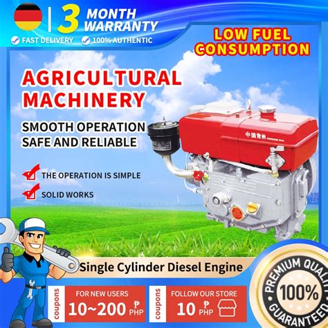 Single Cylinder Diesel Engine Horsepower Water Cooled 70hp 12hp High