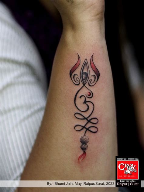 Om With Trishul Tattoo Design By Tattoo A Crazy Ink Tattoo Body