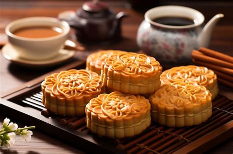 Premium AI Image | Traditional Chinese mid autumn mooncake festival ...