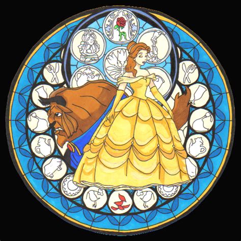 Belle Stained Glass Disney Princess Fan Art 31394764 Fanpop