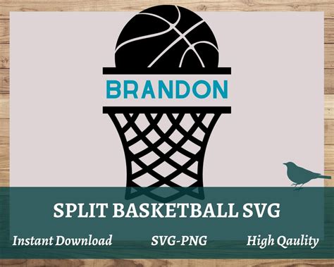 Split Basketball Svg Basketball Name Sports Clipart Etsy