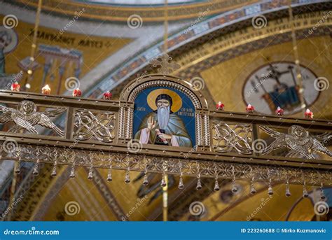 Interior of the Church of Saint Sava, Serbian Orthodox Church in Belgrade, Serbia Editorial ...