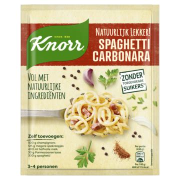 Knorr Natuurlijk Lekker Maaltijdmix Spaghetti Carbonara 42g Bestellen