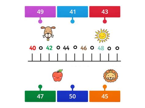 Number Line 40 50 Labelled Diagram