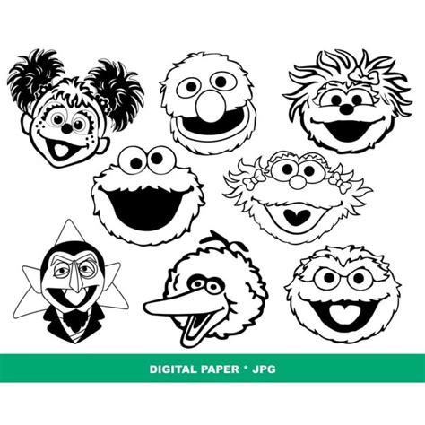 Sesame Street Characters Svg Cut Files Layered Cricut Files Inspire