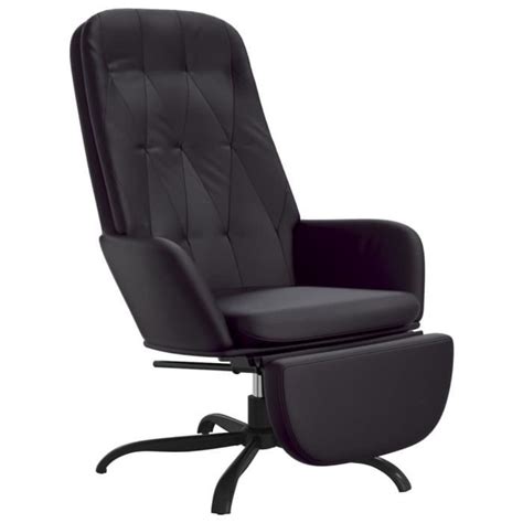 Omabeta Fauteuils Chaise De Relaxation Avec Repose Pied Noir Brillant