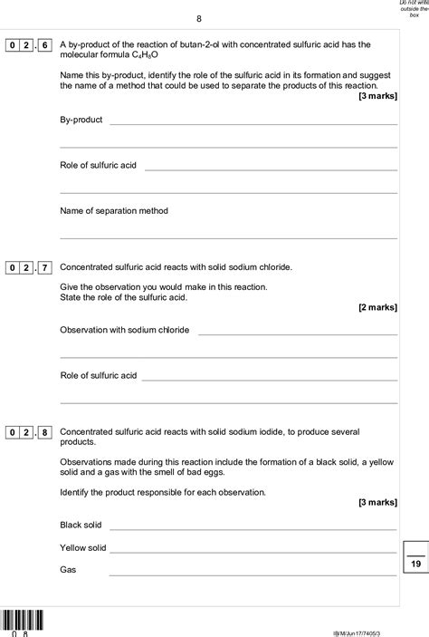 June 2017 QP Paper 3 AQA Chemistry A Level 2 2