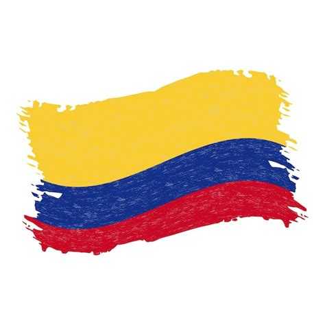 Bandera De Colombia Trazo De Pincel Abstracto Grunge Aislado Sobre Un