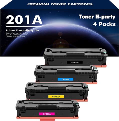 201a 201x Mfp M277dw Toner Cartridges 4 Pack Compatible For