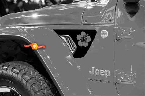 Jeep Wrangler Jl Jlu Jt Hawaiian Hibiscus Flower Fender Vent Decal