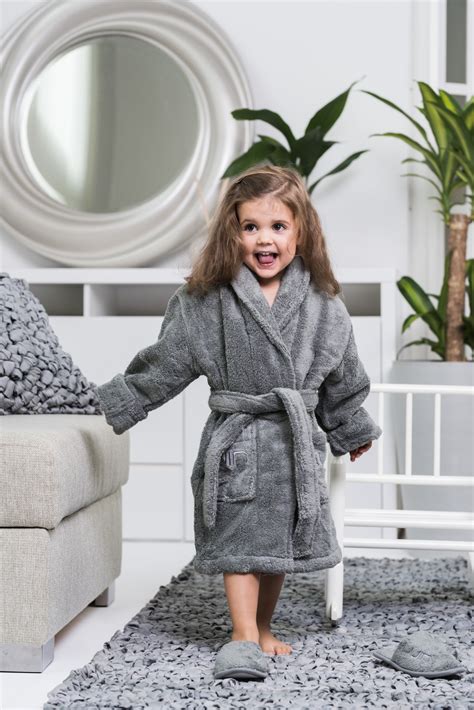 Kids Bathrobe for 3-12 years Granite | Luin Living