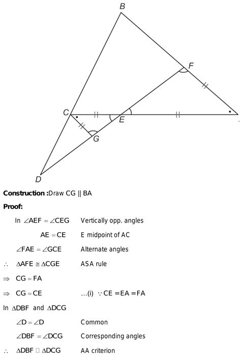 In The Given Line Segment Df Intersect The Side Ac Of A Triangle Abc