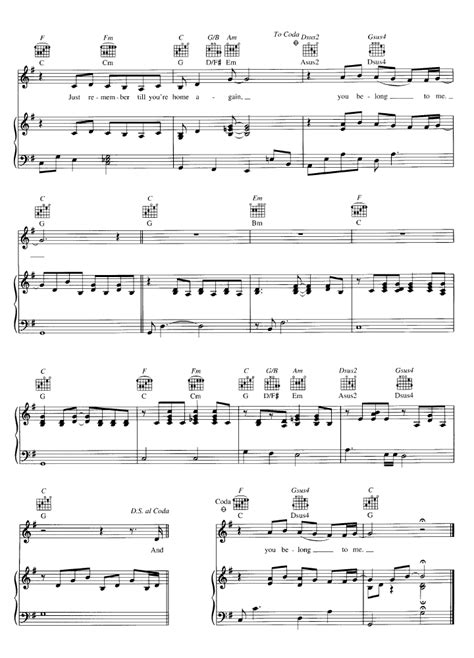 YOU BELONG TO ME Piano Sheet music | Easy Sheet Music