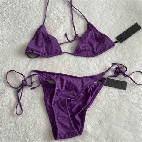 Nwt Triangl Vinca Purple Sparkle Bikini Top Is A Depop