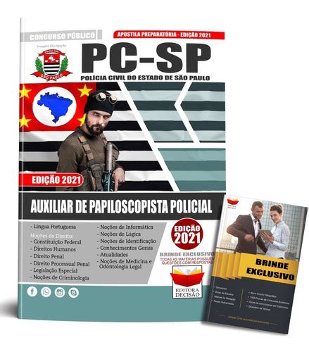 Concurso Pc Sp Auxiliar Papiloscopista Apostila Atualizada