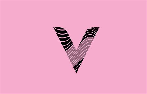 black letter V logo design icon with pink background. Creative template ...