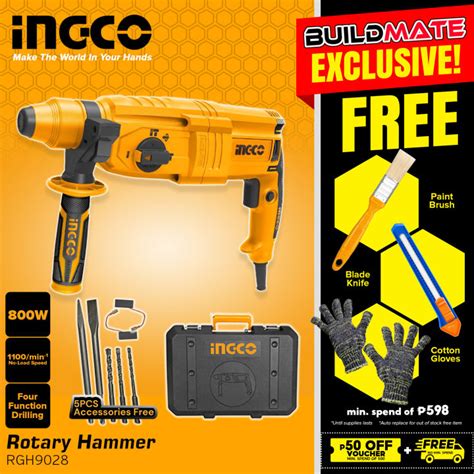 Ingco Sds Rotary Hammer Drill Plus System Engraver Free Drill Bits 800w Rgh9028 100 Original