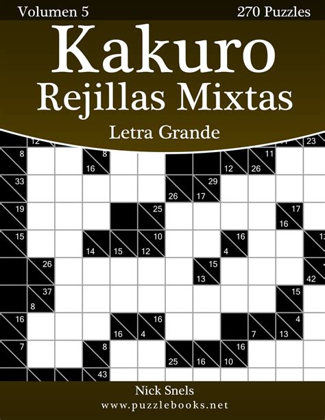 Kakuro Rejillas Mixtas Impresiones Con Letra Grande Volumen