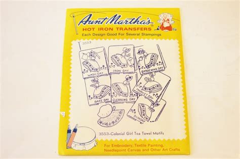 Aunt Martha Hot Iron Repeat Transfer Patterns 3553 Etsy