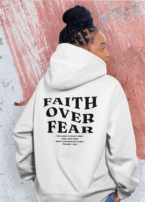 Faith Over Fear Hoodie Christian Sweatshirt Jesus Sweat Etsy