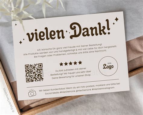 Vielen Dank F R Deine Bestellung Paketbeileger F R Kunden Etsy