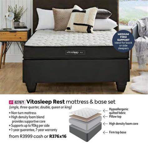 Vitasleep Rest Mattress And Base Set Offer At Homechoice