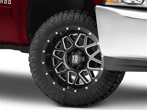 XD Silverado Grenade Satin Black Milled 6 Lug Wheel 20x10 24mm