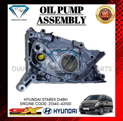 OIL PUMP ASSEMBLY HYUNDAI STAREX D4BH ENGINE CODE 21340 42100 GTX