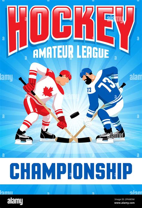 Hockey Poster Featuring Intense Faceoff Stock Vector Image And Art Alamy