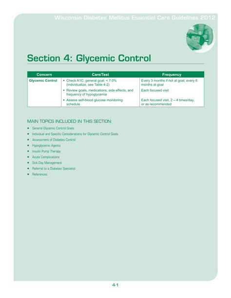 Pdf Section 4 Glycemic Control · Section 4 Glycemic Control Type 1 Diabetes The Diabetes