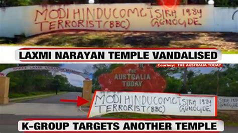 Australia Another Hindu Temple Vandalised In Brisbane By Khalistan