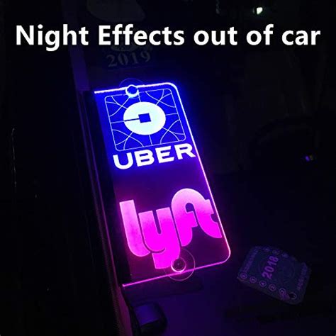 Uber Lyft Sign for car for Driver Acrylic Engraving Sign 12V 3 Flashing Models 6.6 feet Cord ...