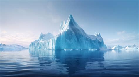 Premium Ai Image A Large Iceberg Floating In The Ocean With A Sky