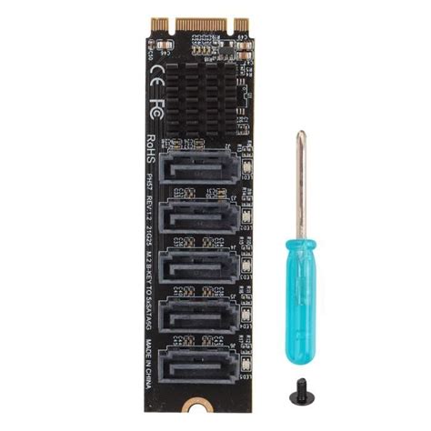 HURRISE Adaptateur Pcie Vers SATA Carte Riser M 2 Vers SATA3 0 PH57 M 2