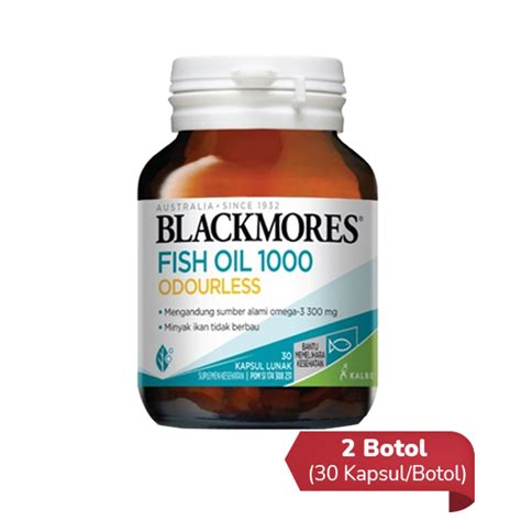 Blackmores Fish Oil 1000 Odourless 2 Botol 30 Kapsul Botol Hemat