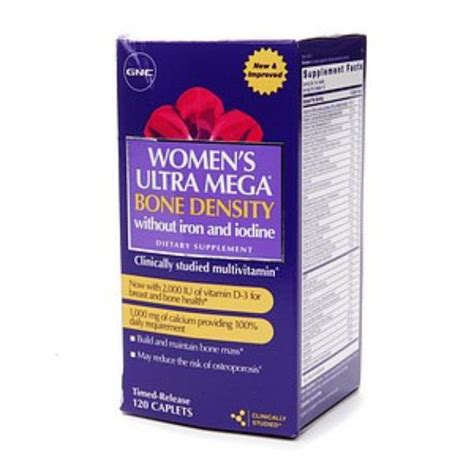 Gnc Womens Ultra Mega Bone Density Without Iron And Iodine